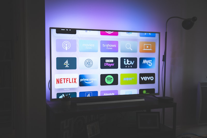 Smart TV showing streaming apps in a connected home