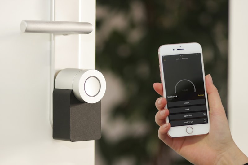 Resident unlocking a smart home lock with a phone app